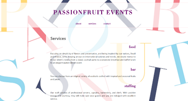 Screenshot of passionfruitevents.com